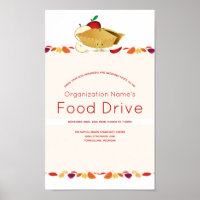 Food Drive Organisation Name Leaves Pie Cartoon