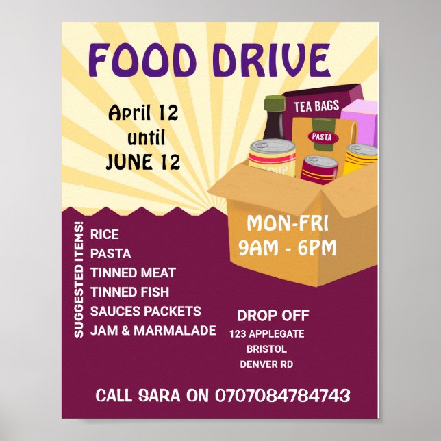 Food DRIVE Poster (Front)