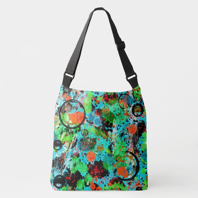 Food Fight Abstract Crossbody Bag (Front)