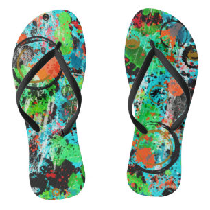 Food Fight Abstract Graffiti Thongs
