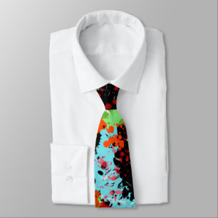 Food Fight Abstract Graffiti Tie