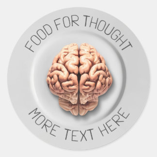 Food for thought classic round sticker