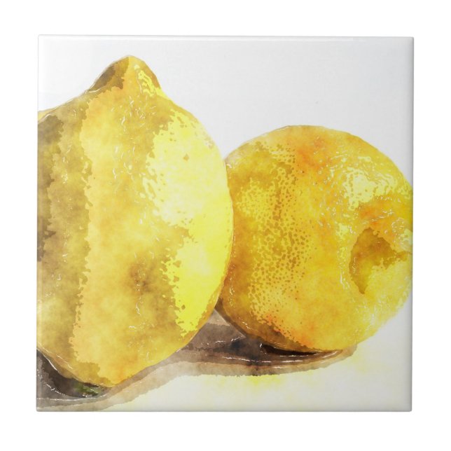 Food for Thought Kitchen Art: Fresh Lemon Scent Ceramic Tile (Front)