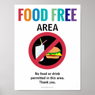 Food Free Area Classroom Customised Allergy School Poster