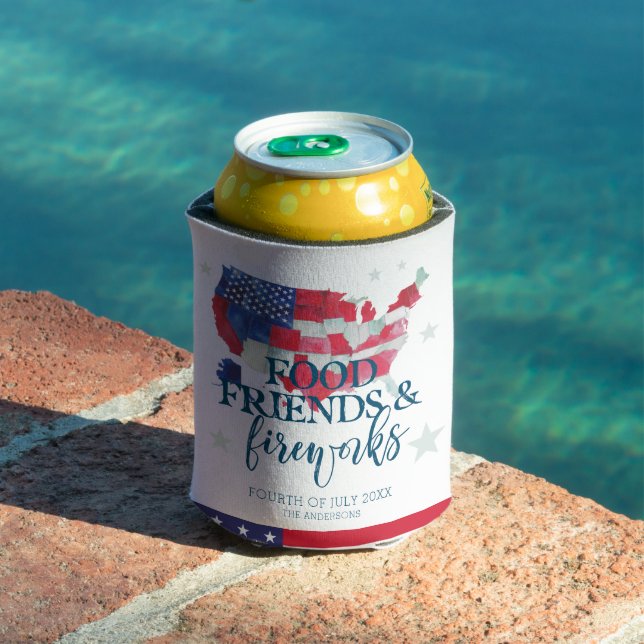 Food Friends Fireworks | Fourth of July Party Can Cooler (In Situ Pool)