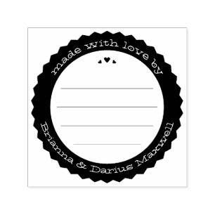 Food Gift Label Ink Stamp with Personalised Text