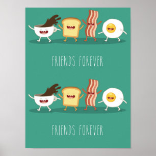 Food hipster,pattern,friends forever,egg,coffee, poster