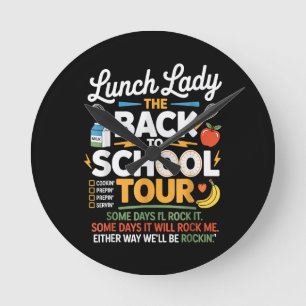 Food Humour Back to School Round Clock