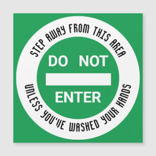 Food Hygiene NO ENTRY Wash Hands Magnetic Card
