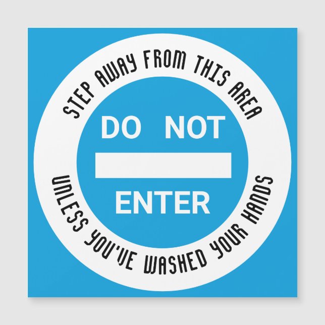 Food Hygiene NO ENTRY Wash Hands Magnetic Card (Front)