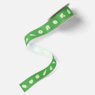Food Icon Pattern | Editable Colour Satin Ribbon