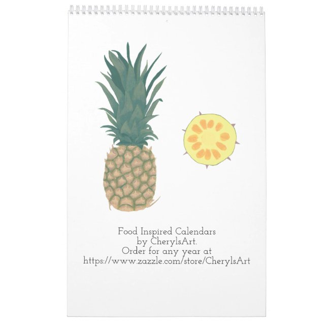 Food Inspired Calendars, Choose Year Calendar (Back)