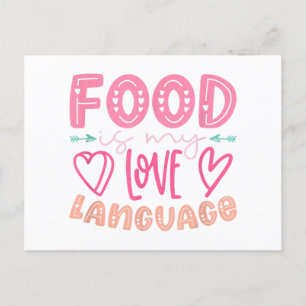 Food Is My Love Language - Retro Food Lover Chef C Holiday Postcard