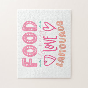 Food Is My Love Language - Retro Food Lover Chef C Jigsaw Puzzle