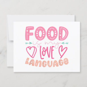 Food Is My Love Language - Retro Food Lover Chef C Postcard