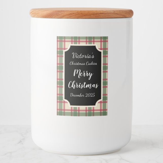 Food Jar Christmas Cookies Labels Gift Stickers (Front)