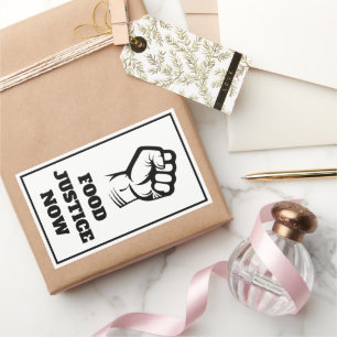 Food Justice Protest Fist Rectangular Sticker