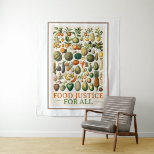 Food Justice! Vintage Art Tapestry