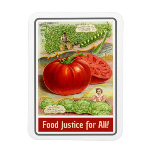 Food Justice - Vintage Tomatoes & Garden Magnet