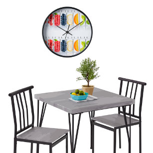 Food Kitchen Natural Colourful Wall Clock