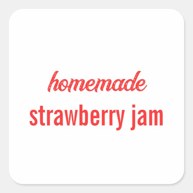 Food Label Canning Jar Strawberry Jam Sauce Bakery (Front)