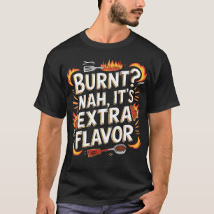 Food Lover Burnt Extra Flavour Retro Chef Funny T-Shirt
