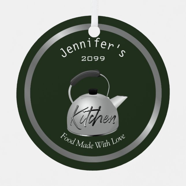 Food Made With Love Teapot Christmas Ornament  (Front)