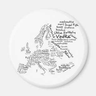 Food Map of Europe Magnet