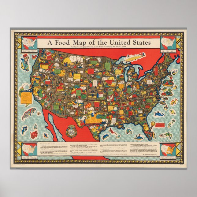 Food Map of the United States Poster (Front)