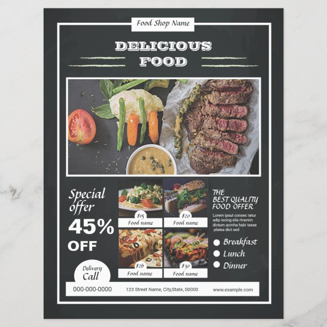 Food menu flyer (Front)