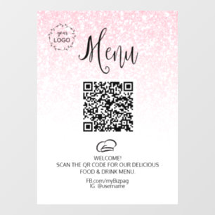*~* Food Menu QR LOGO Restaurant Coffee Glitter 