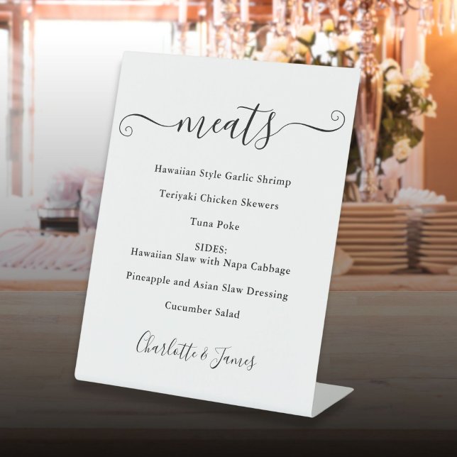 Food Menu Signature Script Black And White Pedestal Sign (Food Menu Signature Script Black And White Pedestal Sign)