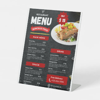 Food Menus  Pedestal Sign