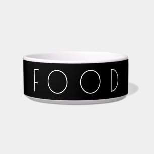 Food Modern Black Minimalist Dog Cat Pet Bowl