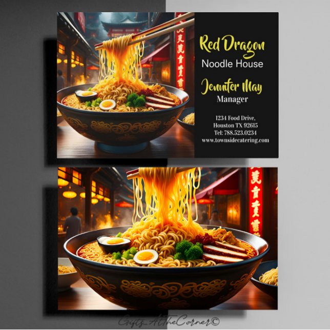 Food Noodle House Restaurant Business Card (Creator Uploaded)