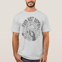 Food Not Bombs grey logo tee