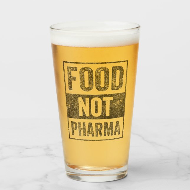 Food Not Pharma Natural Organic Nutrition Glass (Front Filled)