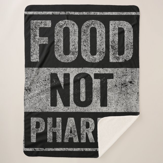 Food Not Pharma Natural Organic Nutrition Sherpa Blanket (Front)