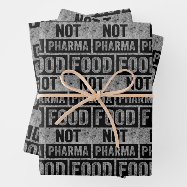 Food Not Pharma Natural Organic Nutrition Wrapping Paper Sheet (In situ)