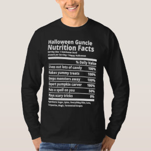 Food Nutrition Facts Guncle Halloween Costume Gay T-Shirt