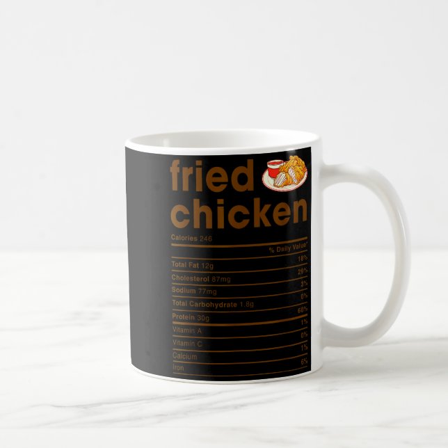 Food Nutrition Facts Shirts Co. Fried Chicken Nutr Coffee Mug (Right)