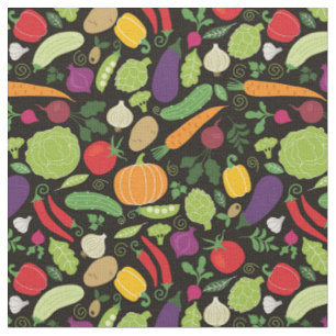 Food on a black background fabric