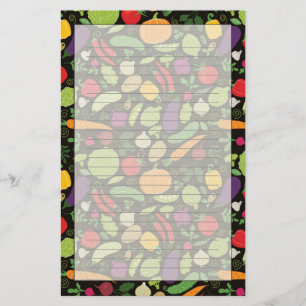 Food on a black background stationery