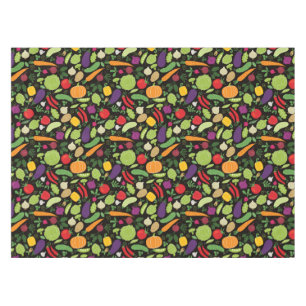 Food on a black background tablecloth