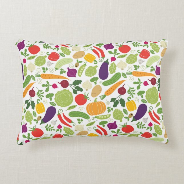 Food on a white background decorative cushion (Front)