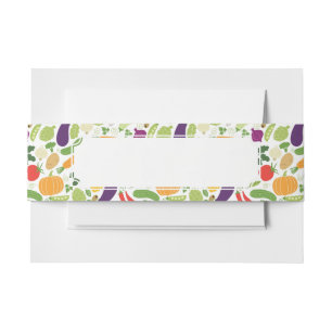 Food on a white background invitation belly band