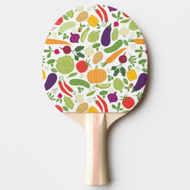Food on a white background ping pong paddle (Front)
