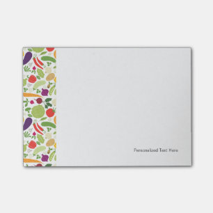 Food on a white background post-it notes