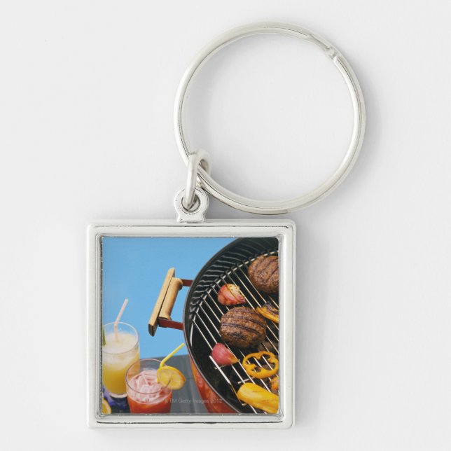 Food on grill key ring (Front)