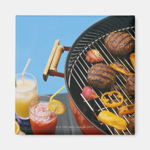 Food on grill magnet